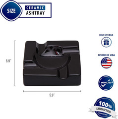 Ceramic Ashtray Black – 5.9 Inches and 8.5 Inches (5.9 Inches)