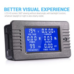 100A LCD Digital Display Ammeter AC Current Voltage Voltmeter Energy Panel Meter
