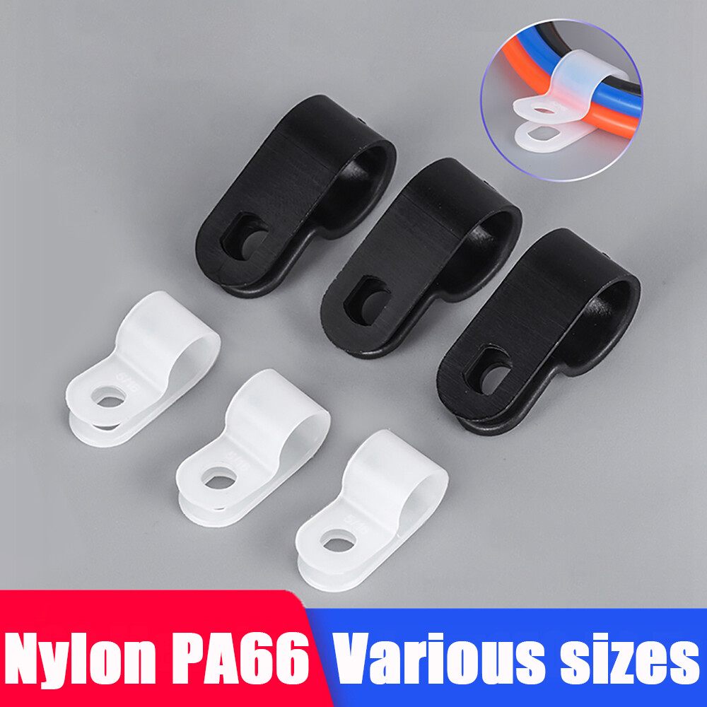 PLASTIC NYLON P CLIPS/CLAMPS FOR FIXING PIPE TUBE WIRE CABLE HOSE MOUNTING PA66