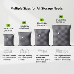 4 Pack Oxford Cloth Vacuum Storage Bags (S/M/L/XL) – Space Saver Vacuum Bags for