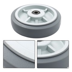 4 Pack 8″ Caster Wheels Replace Polyurethane 1/2″ Axle Hole 900 Pounds Gray