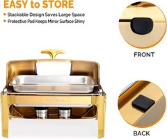 9QT Roll Top Chafing Dish Buffet Set Stainless Steel with Thick Frame for Party