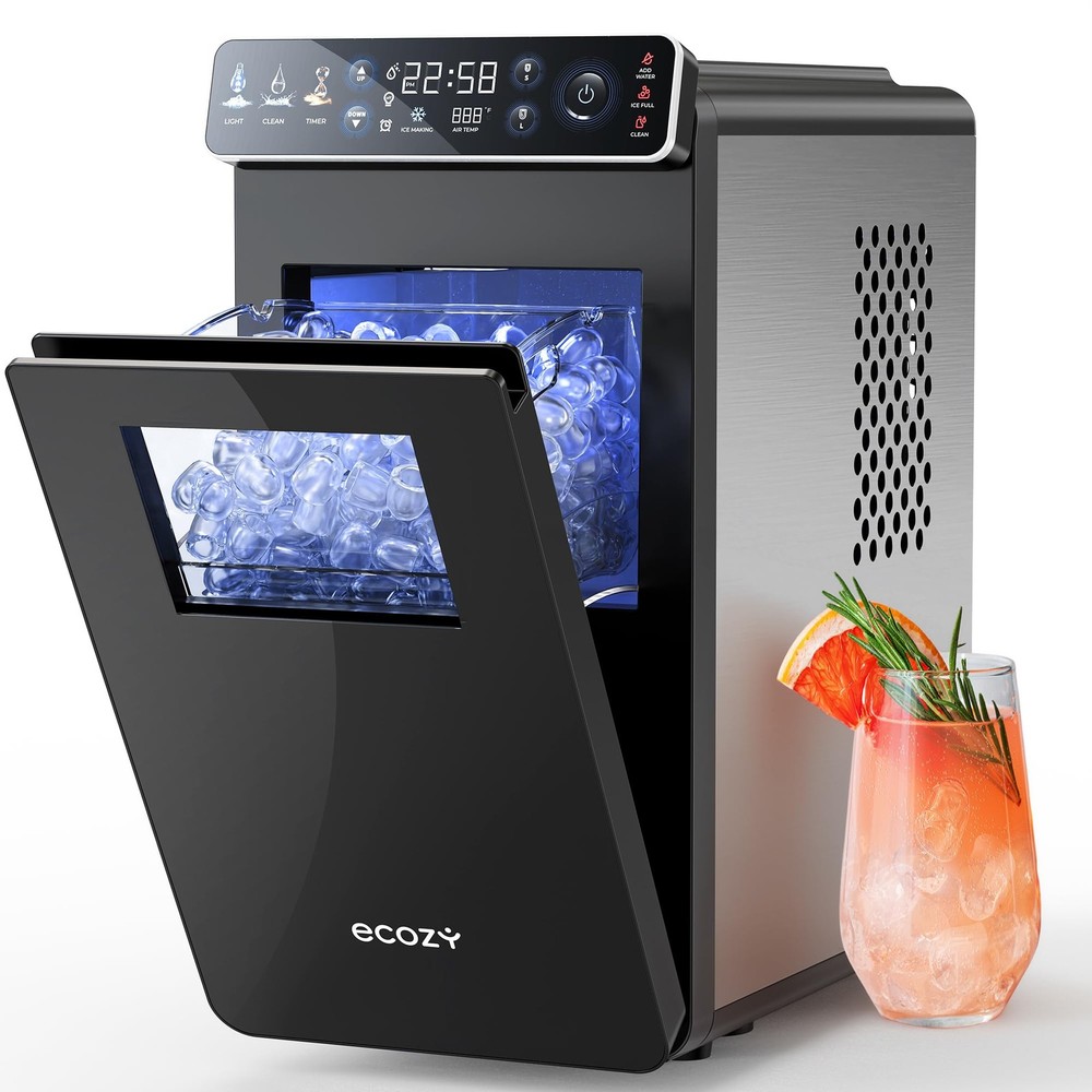 Ice Makers Countertop, Ultra Slim Design with Full-Color Panel, Internal Ligh…