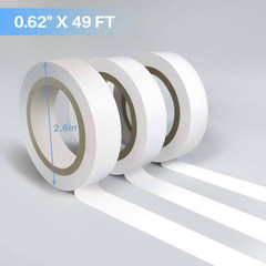 0.62 In. X 49 Ft. Electrical Tape White 3-Pack Flame Retardant Waterproof Indoor