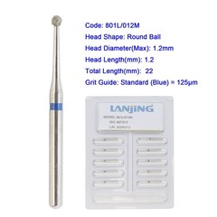 Dental Diamond Burs Surgical Round Ball 801L/012M FG Length 22mm BR-L45 Standard