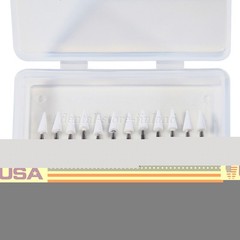 Dental White Stone Flame Mounted Polishing Burs- FG 12/pks Abrasion Point Bur