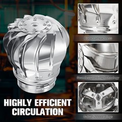 Tandefio 2 Pack 4 Inch Turbine Vent Stainless Steel 201 110mm, classic color