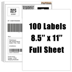 100 Full Sheet Shipping Labels 8.5×11 Self Adhesive Blank Paper for Laser Inkjet