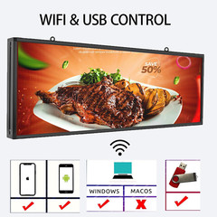 40”x17” Programmable LED Sign, WiFi/USB Control, Waterproof for Outdoor Use