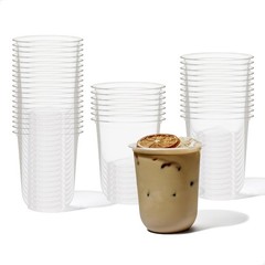 16oz Clear Plant-Based Cold Cups – Eco-Friendly Disposable Party Supplies – 100