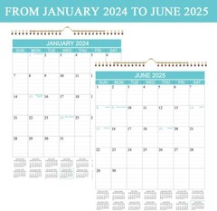 2024-2025 Calendar – Wall from Apr 2024 8.5 inches X 11 inches, Blue
