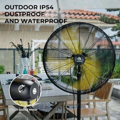 20/24/30 Inch Pedestal Fan 5000 CFM BLDC Motor Remote Oscillating Waterproof