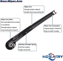Rear Wiper Arm Blade Set for Volkswagen VW Tiguan 2009-2017 Rear Windshield Wipe
