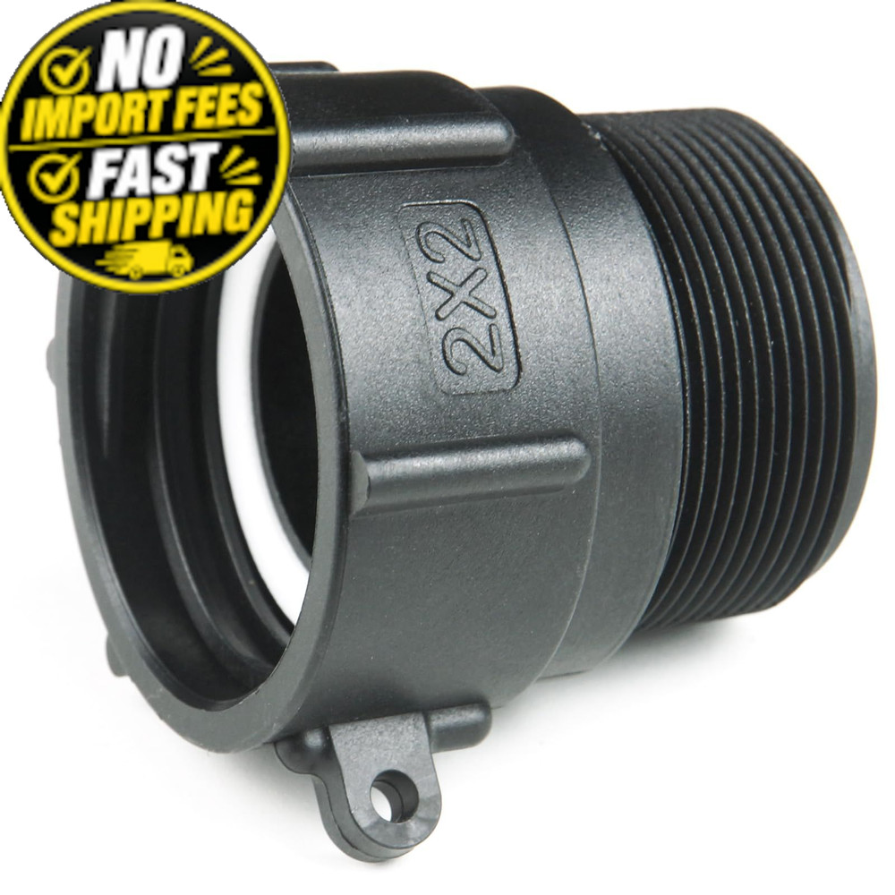 IBC Tote Fittings Adapter 2″ Female Buttress Coarse Thread x 2 inches, Black