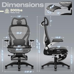 ELABEST X100 Ergonomic Mesh Office Chair Footrest Big Tall