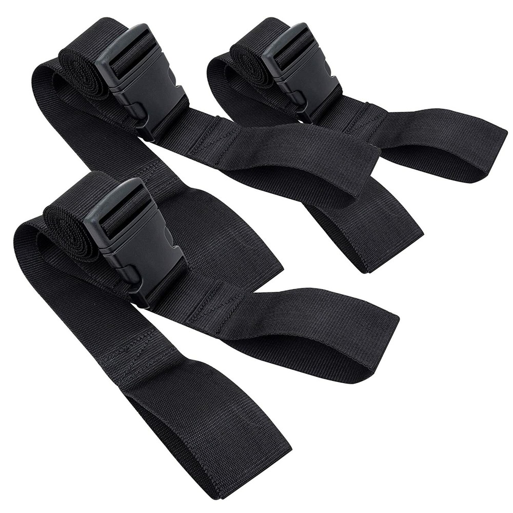 LINE2design Spine Board Straps – Disposable Backboard Straps Pack of 3 – Black