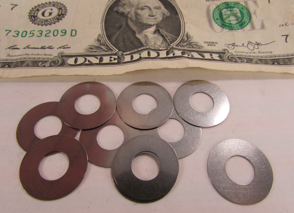 Lot of 100 Thin Spring Steel Flat Shim Washers 5/16″ ID x .707″ OD x .010″ Thick