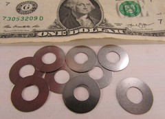 Lot of 100 Thin Spring Steel Flat Shim Washers 5/16″ ID x .707″ OD x .010″ Thick