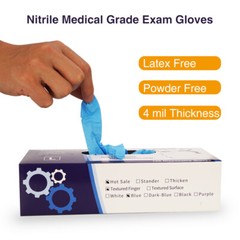 1000pcs Non-Latex Nitrile Exam Gloves Powder Latex Free 4 mil Rubber Clean M/L