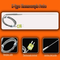 2 Packs TL1913SL K-Type thermocouple Probes -50℉~1100℉ 12in /0.04 in /47