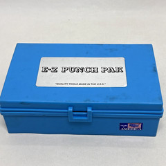 E-Z Punch Pak Punch & Die Set Complete 7 Blue Case