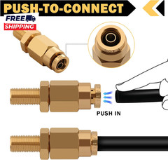 4 PCS 1/4 Inflation Schrader Valve with Push to Connect for 1/4 OD Air Line