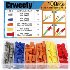 100PCS Wire Connectors Nuts Electric Wire Caps Assortment Nuts Connection