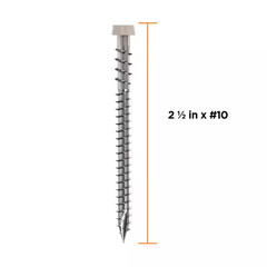 #10 2-1/2 In. 316 Stainless Steel Star Drive Stone Gray Composite Deck Screws (3