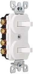 15 Amp 120 277 Volt Duplex 3-Way AC Toggle Switch White Side Wire