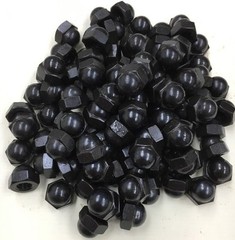 (10) 1/4-20 Acorn Cap Hex Nuts Black Oxide Bolt Thread Cover Smooth Rounded 1420