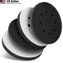 Giwiemi 4 Pack Orbital Sander Foam 5 inches x 5 x 0.5 inches, Black