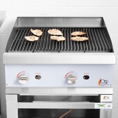 24″ Gas Countertop Lava Briquette Charbroiler – 80,000 BTU