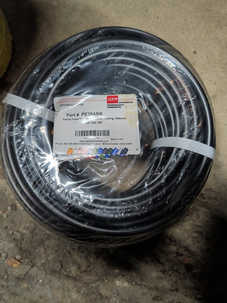 ATP PE38ABK Value-Tube LLDPE Black Plastic Tubing 3/8” OD 100′ Sealed