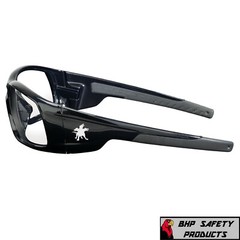 SAFETY GLASSES MCR CREWS SWAGGER SR110 BLACK FRAME/CLEAR LENS WORK SPORT EYEWEAR