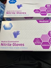 2 Pack MedPride Powder-Free Nitrile Exam Gloves 2 Packs of 100) 200 Total! Med/L