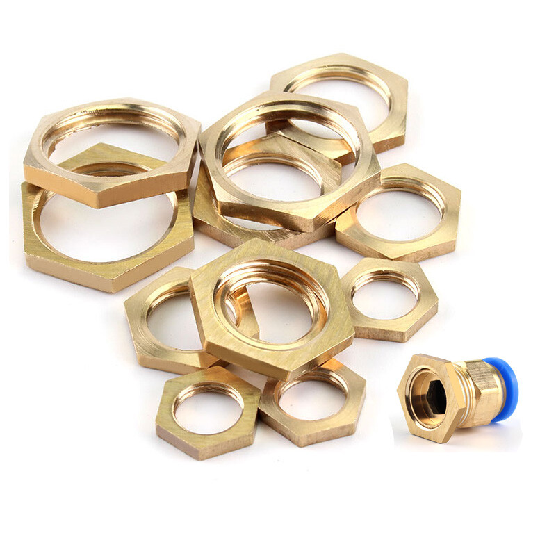 Brass Lock Hex Nuts Gas Hose Pipe Fitting Connector NPT Female Thread 1/8″-1/2“