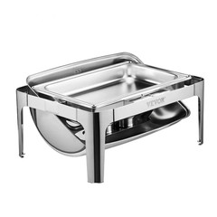 Roll Top Chafing Dish Buffet 9qt Set Silver JZYQG1/1