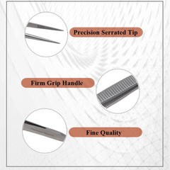3 Surgical Precision Point Tweezers Stainless Steel Lab Forceps Firm Grip 4.5″