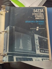 HEWLETT PACKARD 5423A STRUCTURAL DYNAMICS ANALYZER OPERATOR’S REFERENCE VOLUME 2