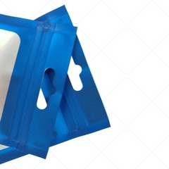 Multi-Size Matte Blue Mylar Flat Zip Lock Bag For Storage w/ Window&Hang Hole B5
