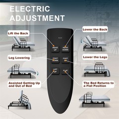 Electric Lift Bed for Seniors with OneTouch Backrest Lift & Wired Remote Control