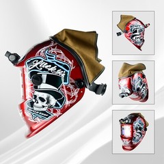 TRQWH True Color Auto-Darkening Welding Helmet Shade 9-13 & Welding Helmet Bib