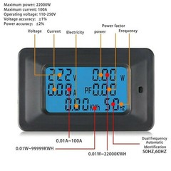 100A AC LCD Digital Volt Watt Power Voltage Meter Monitor KWh Voltmeter Ammeter