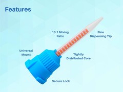 Mixing Tips 10:1 Ratio 2.76” Crown & Bridge Impression, 50pcs Blue/Orange