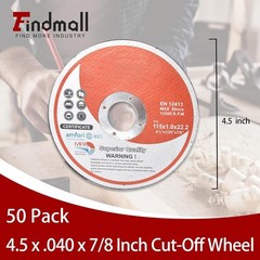 50 Pack 4-1/2″x.040″x7/8″ Cut-off Wheel – Metal & Stainless Steel Cutting Discs