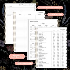 2026 Planner – 2026, Jan. 2026 – Dec. 8.5” x 11”, A4, Black