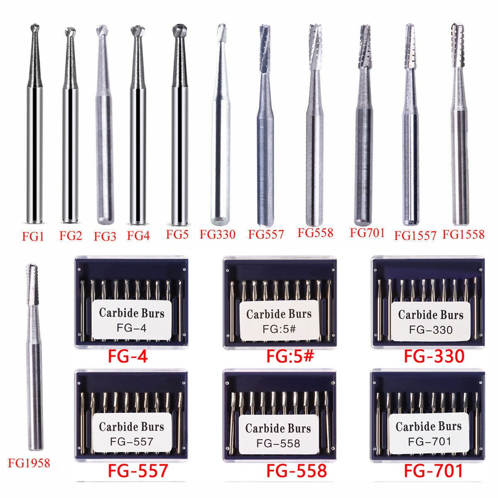 Dental FG Fresas de carburo de tungsteno Fit Alta Velocidad pieza de mano