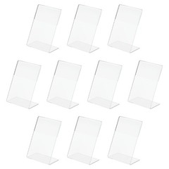 10Pcs Slant Back Acrylic Sign Holder 3.5 x 2.4 Inch Sign Display Holders