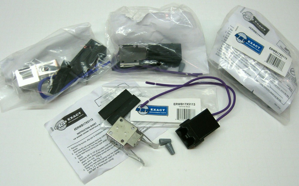 WB17X5113-4 PAK for GE Range Burner Receptacle Terminal Block AP2021559 PS232646
