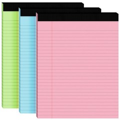 3pcs Legal Pads 8.5 x 11, Color Notepads x 11 In, Pink/Blue/Green